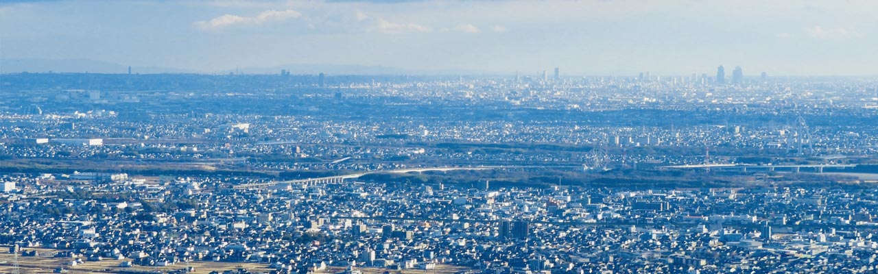 愛知の一宮市の市街地俯瞰画像